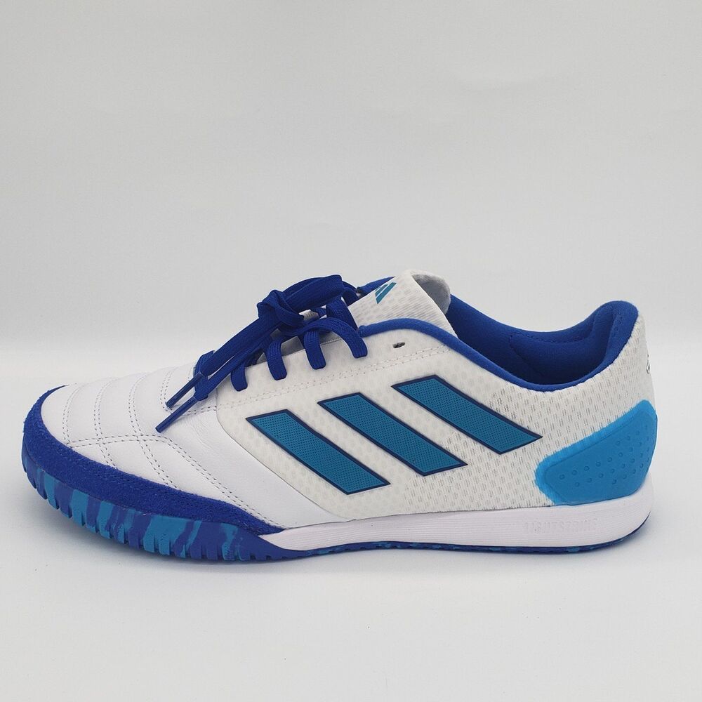 Adidas Mens Sz 8.5 Top Sala Competition Indoor Shoes White Blue Turquiose FZ6124